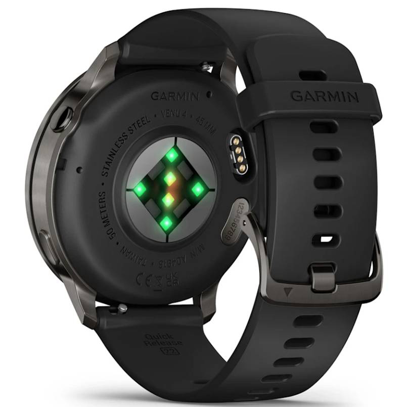Pametni sat GARMIN Venu 4 Black/Slate sa smeđim kožnim remenom, 45mm, 010-03014-03